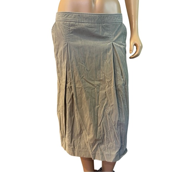 Armani Collezioni Dresses & Skirts - Armani Collezioni Beige Skirt 8 Soft Pleated Midi Pockets Zip Y2K A Line